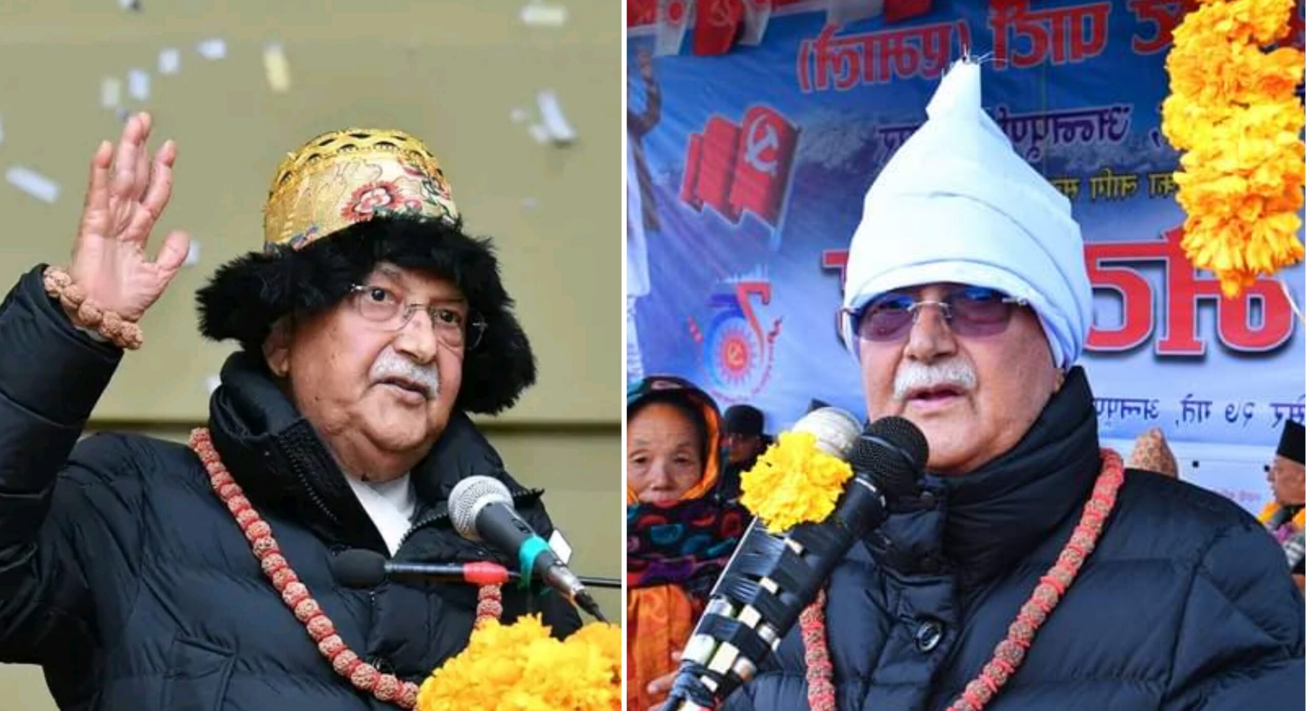 भोजपुरमा ओली: किराँतीको फेटा बाँधे, शेर्पाको टोपी लगाए