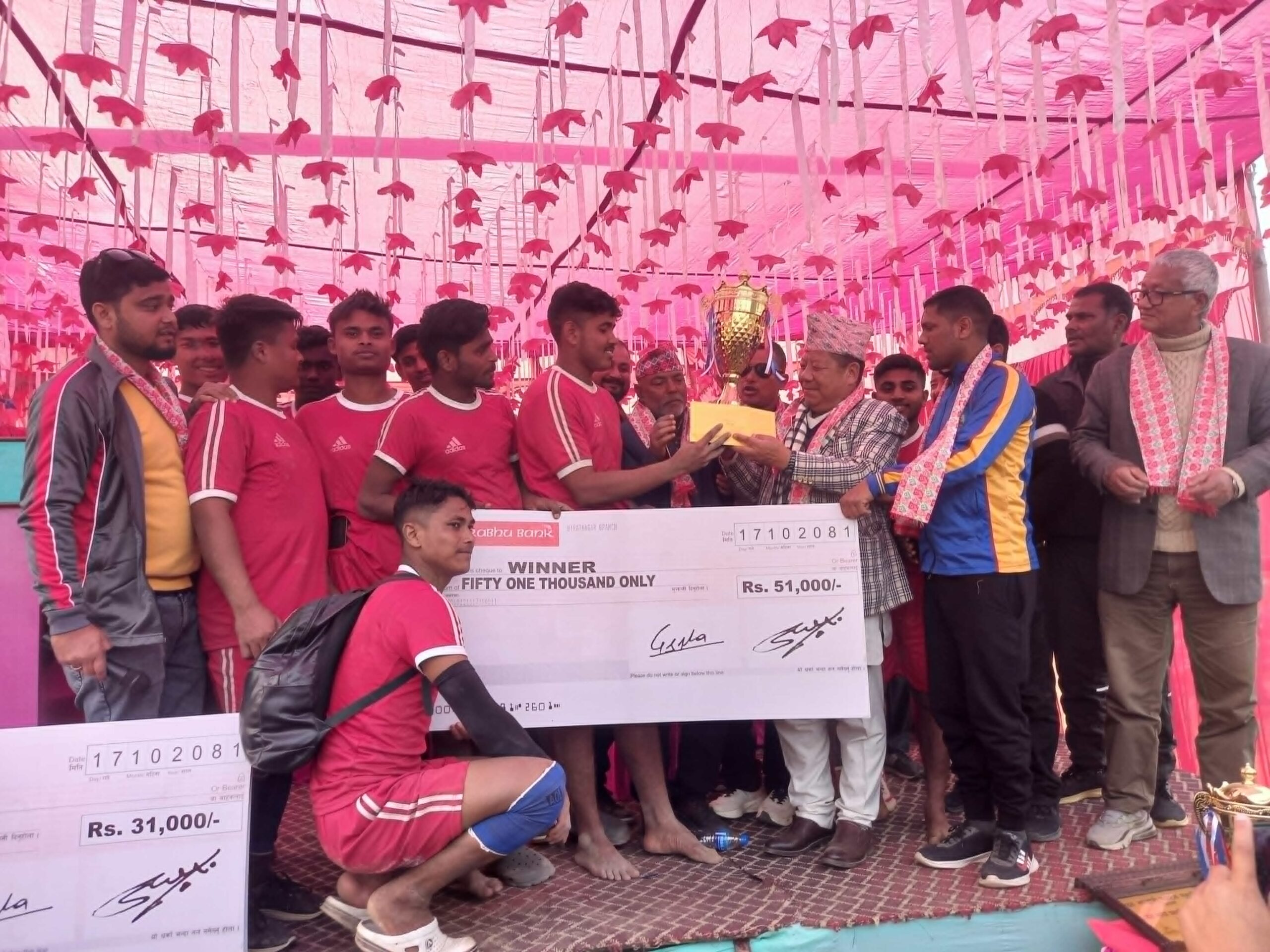 महानगरस्तरीय कबडी प्रतियोगिताको उपाधि वडा नम्बर १४ ले चुम्यो