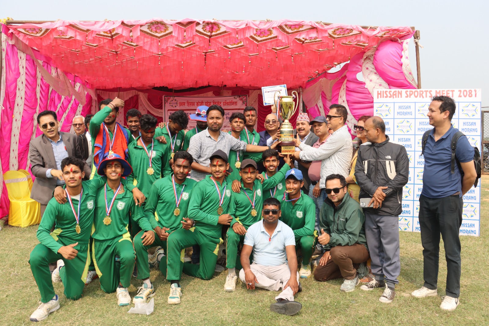 हिसान कोशी प्रदेश अन्तर कलेज क्रिकेटको उपाधि अरनिकोलाई